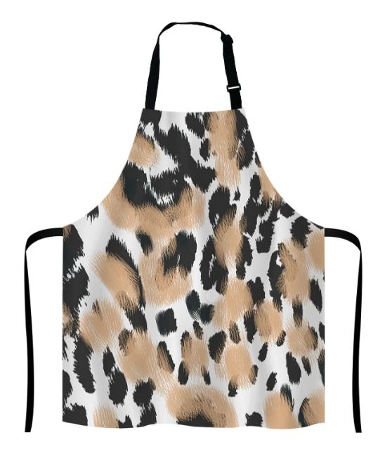leopard print kitchen apron