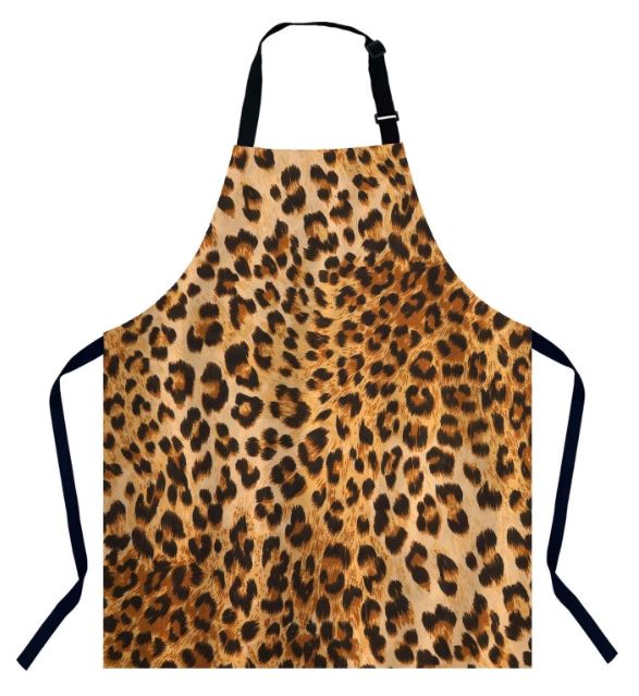leopard print kitchen apron
