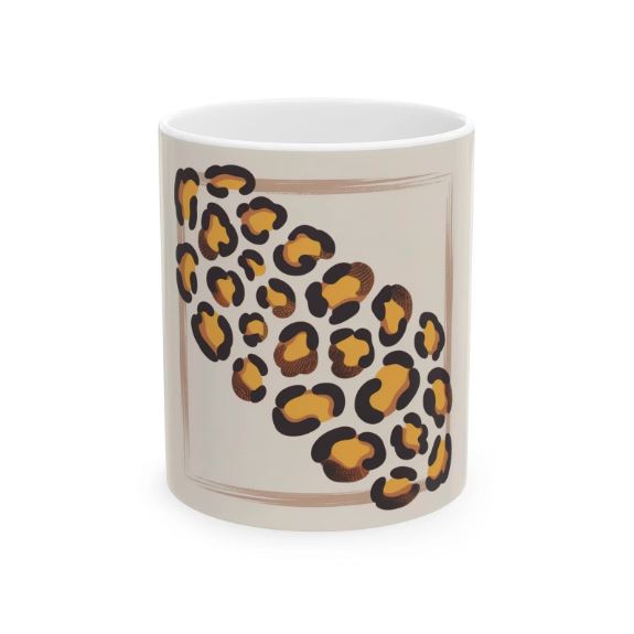 leopard print coffee mug