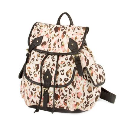 leopard print leather backpack