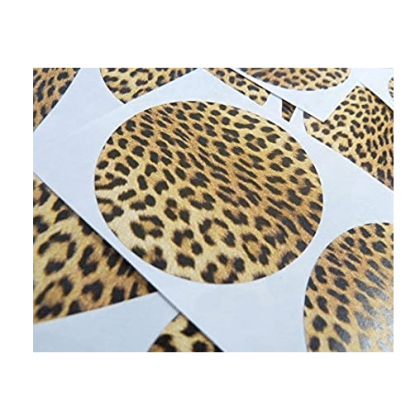 Leopard Print Circular Stickers