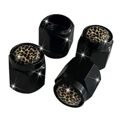 leopard print tire valve caps