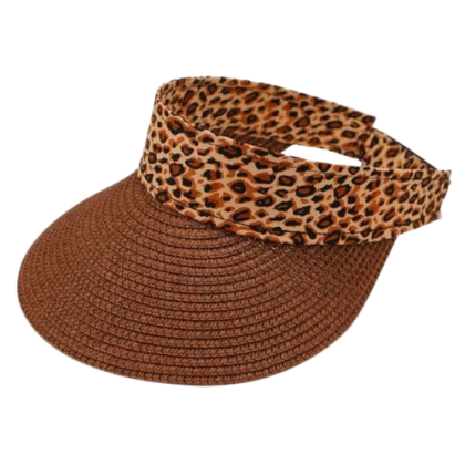 leopard print sun visor cap
