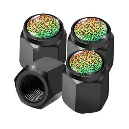 leopard print tire valve caps