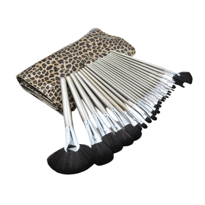 leopard print makeup brush set (12 pieces)