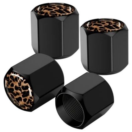 leopard print tire valve caps