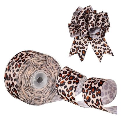 leopard print grosgrain ribbon roll