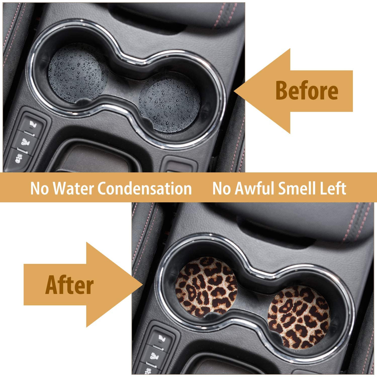 Car Coasters Set Brown Leopard Design