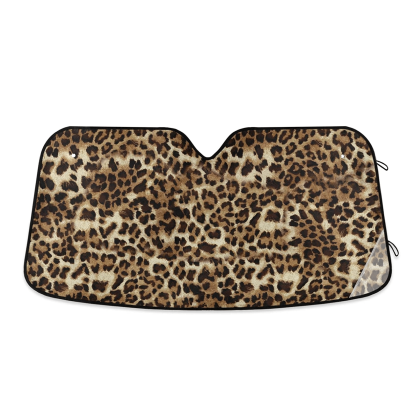 Leopard Print Car Sun Shade