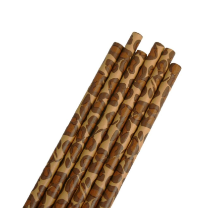 leopard pattern straws paper