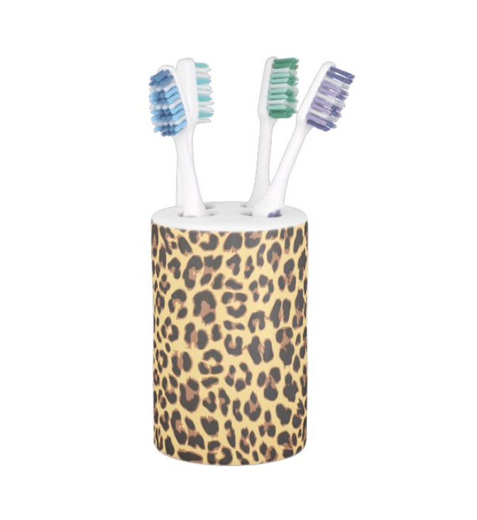 Leopard Pattern Toothbrush Holder