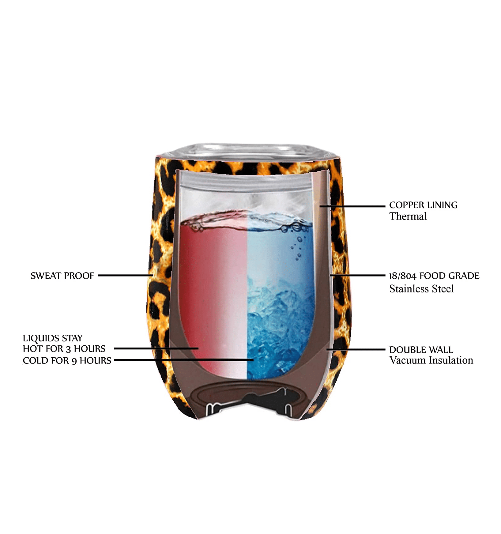 Leopard Print Wine Tumbler - Image 3