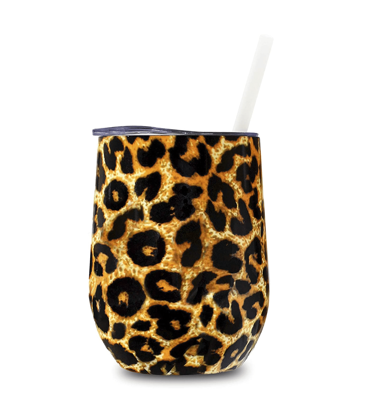 Wine Tumbler Leopard Pattern
