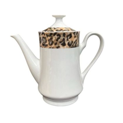 leopard print teapot (height: 6.75" 5 cups)