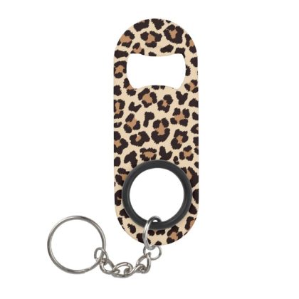 leopard pattern print keychain bottle opener
