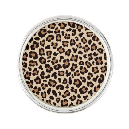leopard pattern print lapel pin