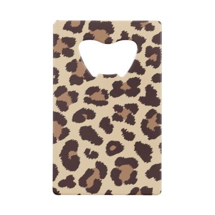 leopard print pattern credit card bottle opener