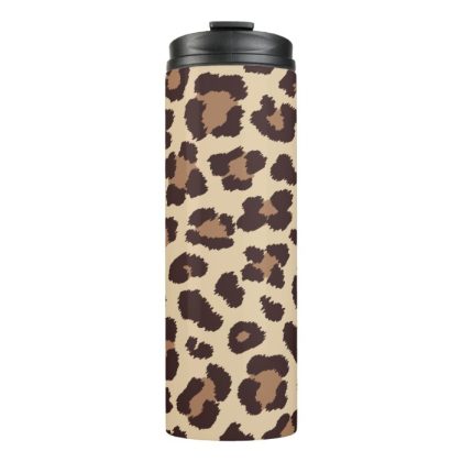 leopard print pattern thermal tumbler