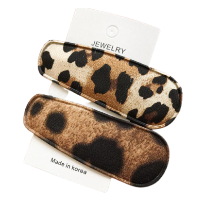 hair clips leopard print
