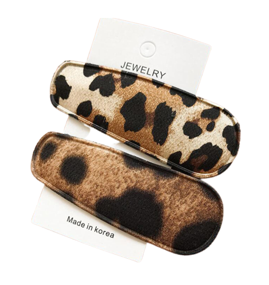 hair clips leopard print