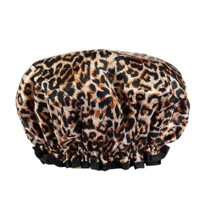 shower cap leopard print
