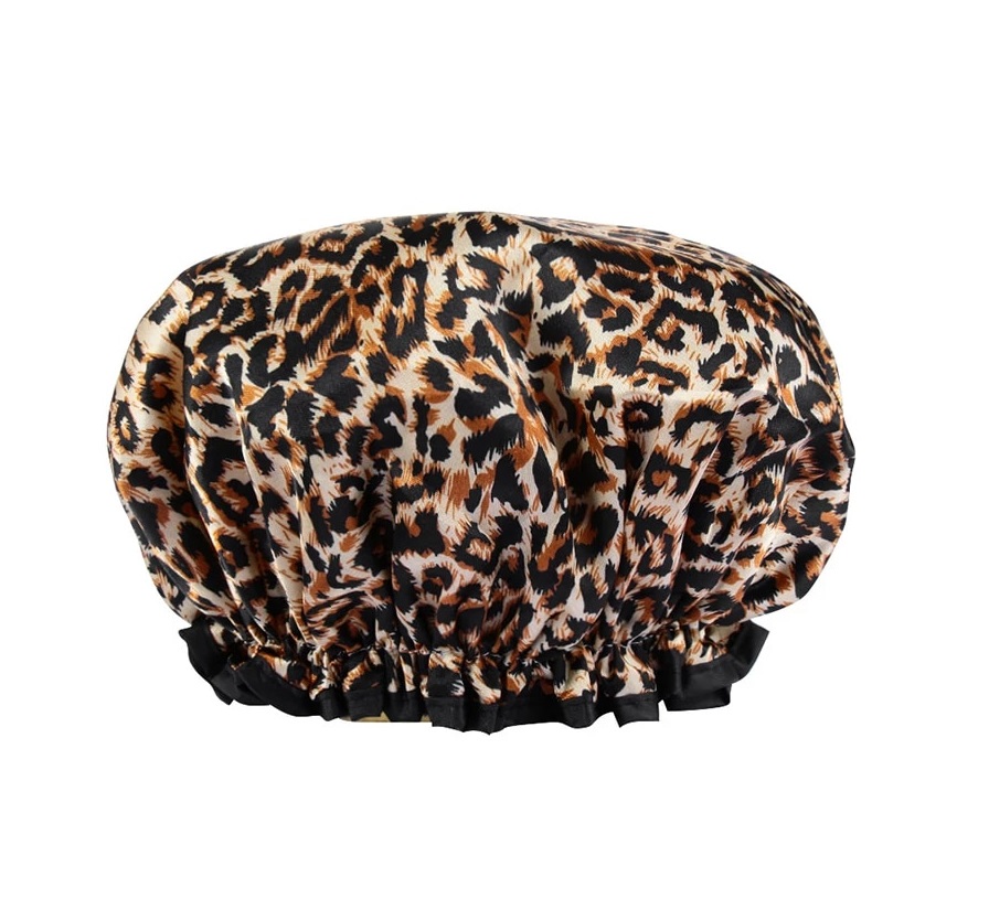 shower cap leopard print
