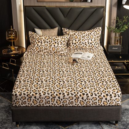 bed sheet leopard pattern