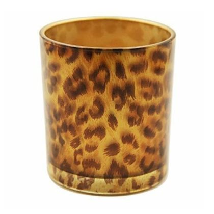 candle holder leopard pattern
