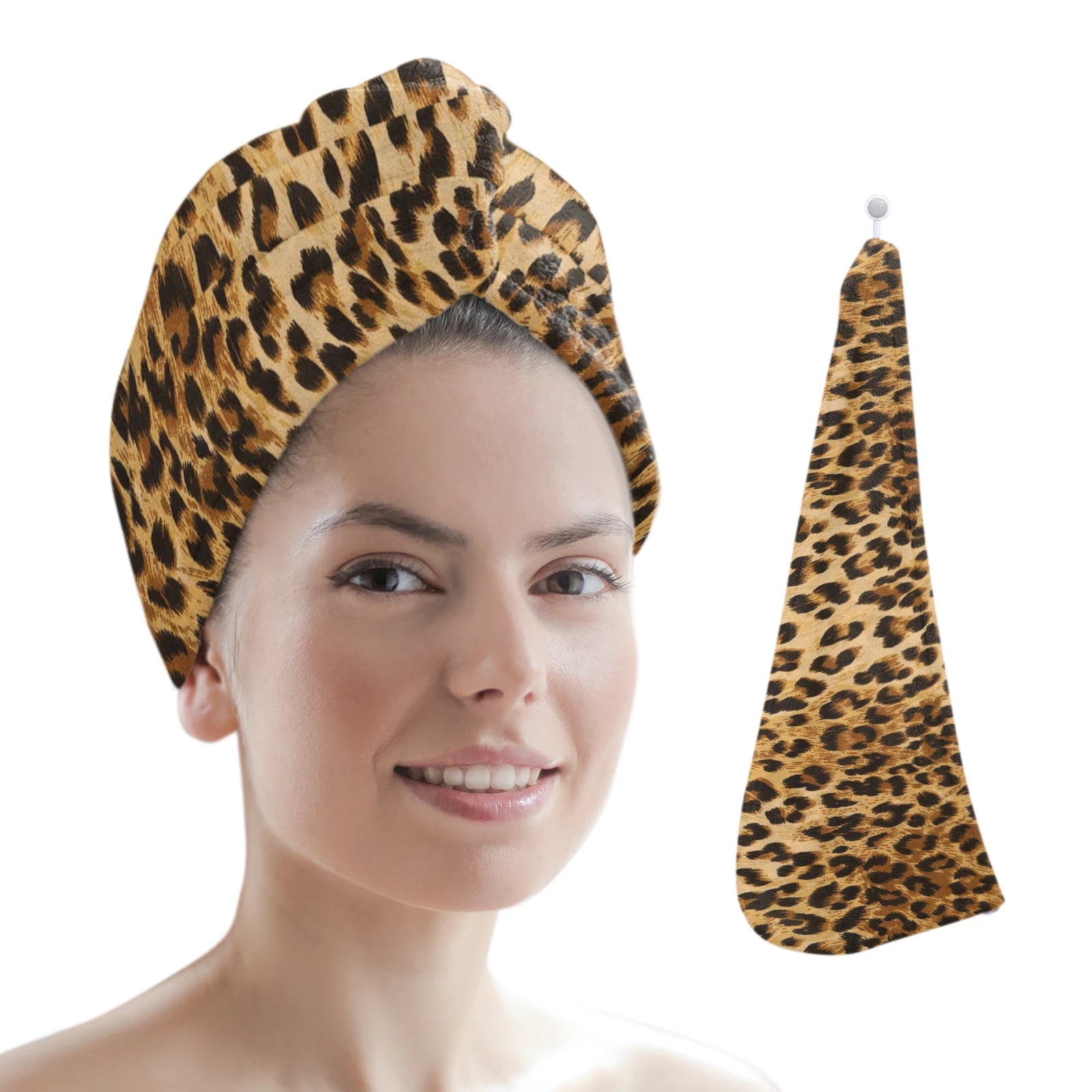 hair towel leopard design style