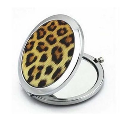 leopard designed compact mirror