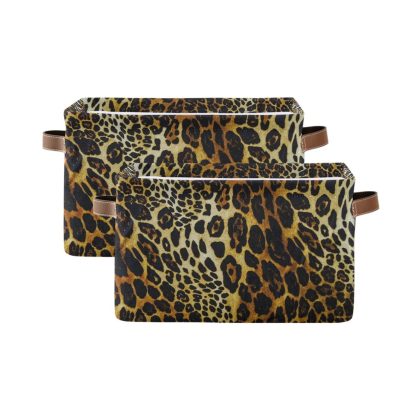 leopard pattern storage bin set