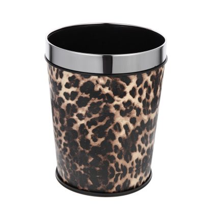 leopard pattern trash can