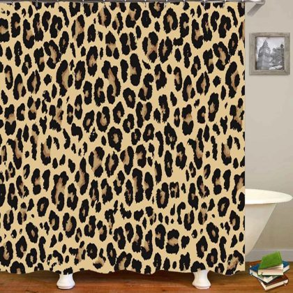 leopard print shower curtain