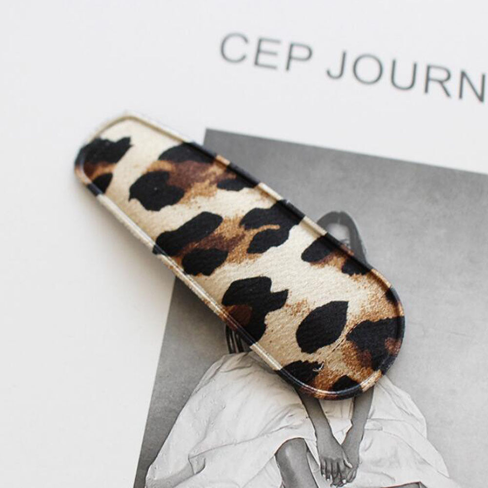leopard printed hair clips