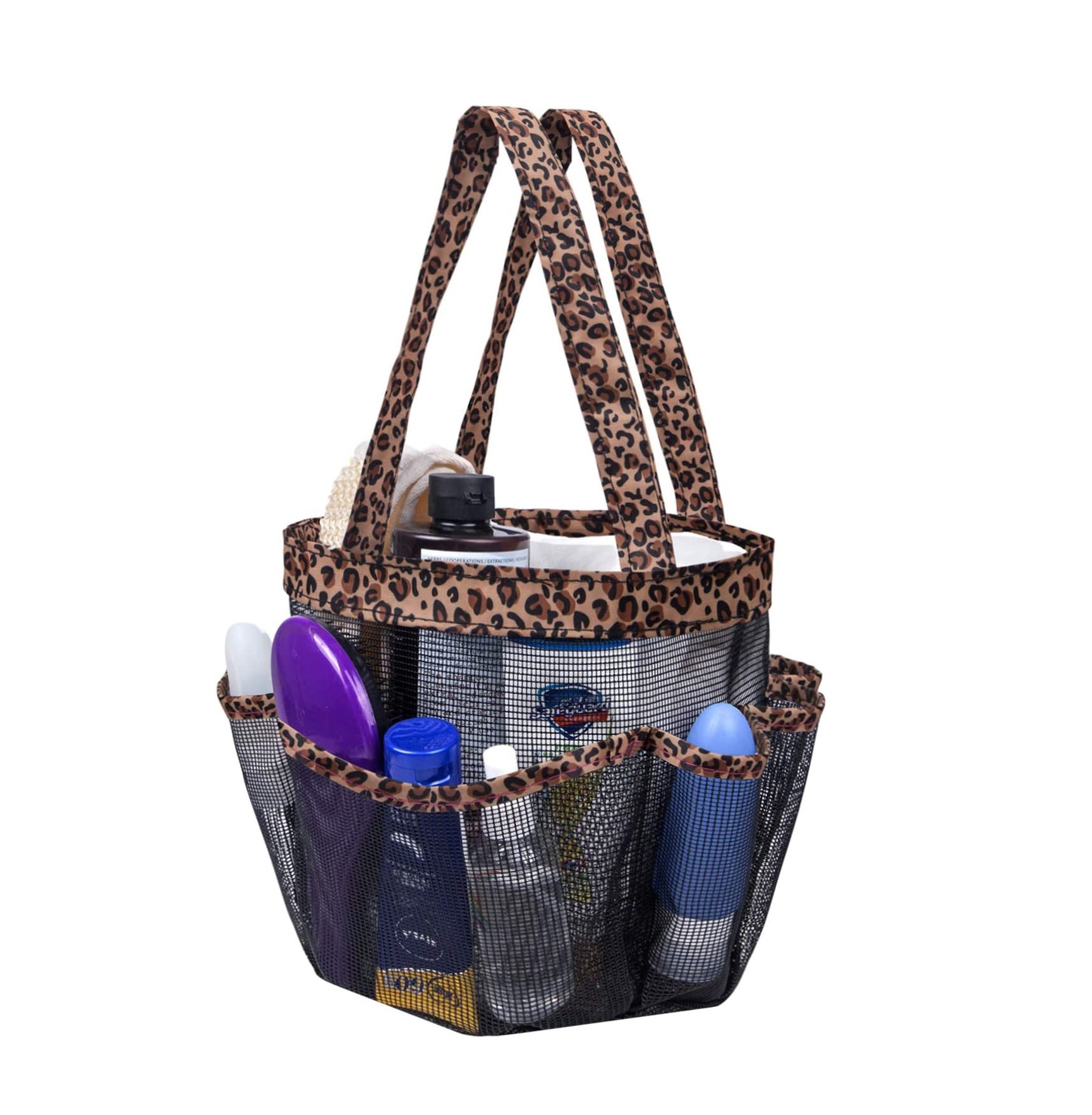 leopard shower caddy