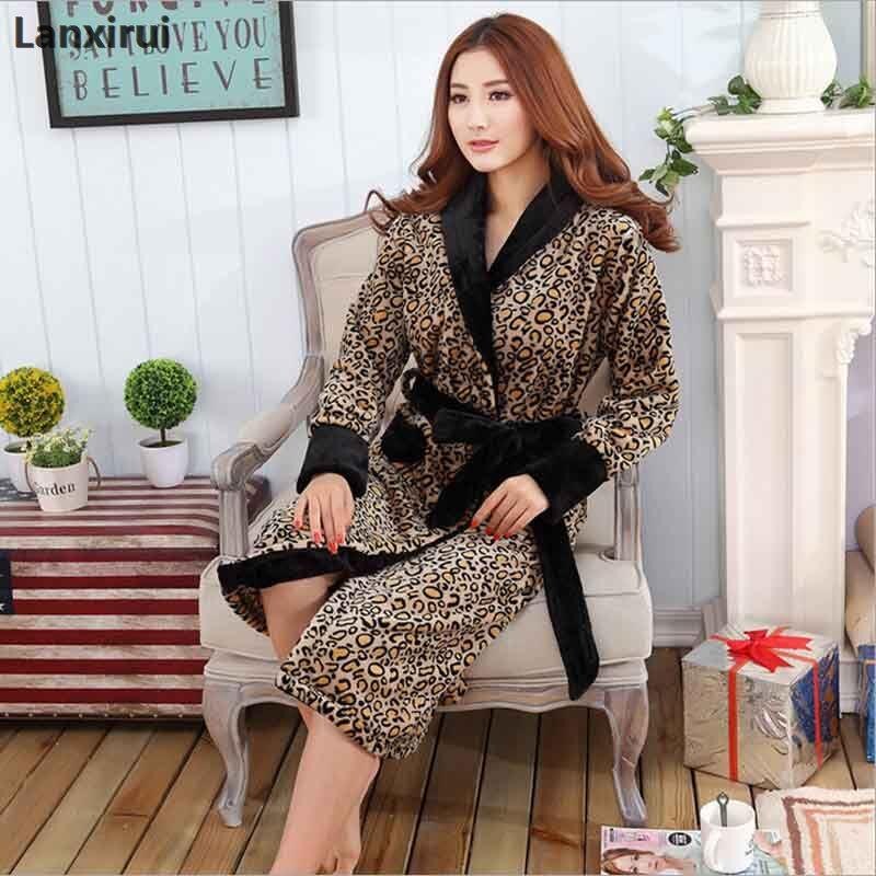 sleepwear bathrobe leopard design