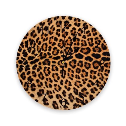 wall clock with leopard print