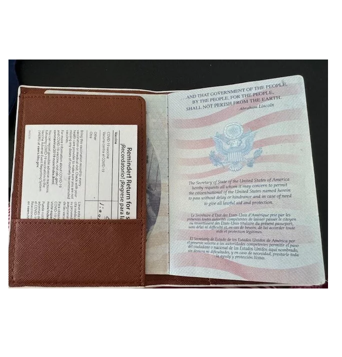 front interior leopard print passport cover