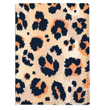orange leopard passport cover