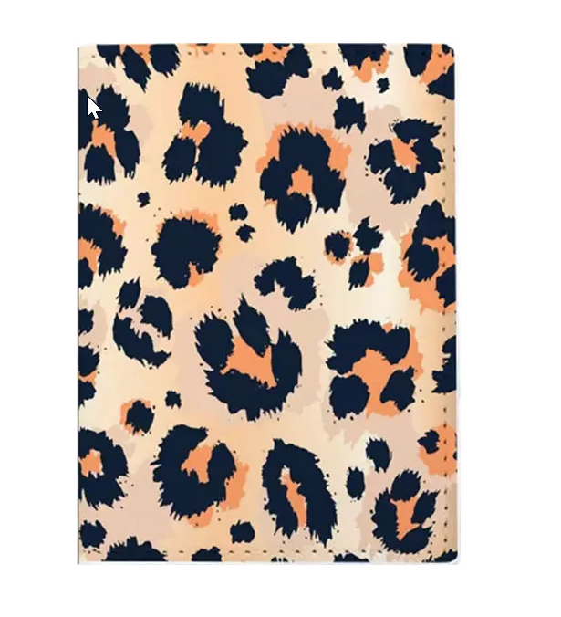 orange leopard passport cover