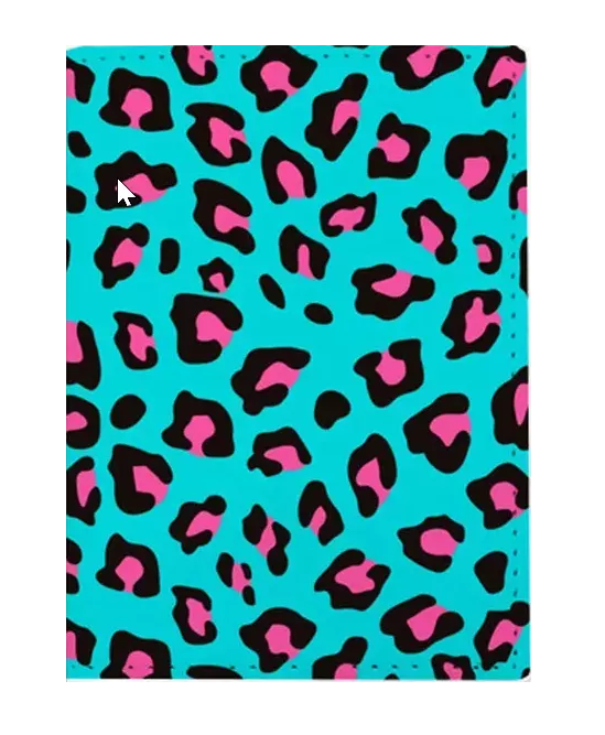 teal leopard passport cover