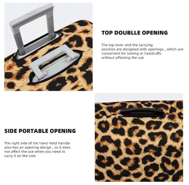 fashionable leopard luggage cover on suitcase(1)