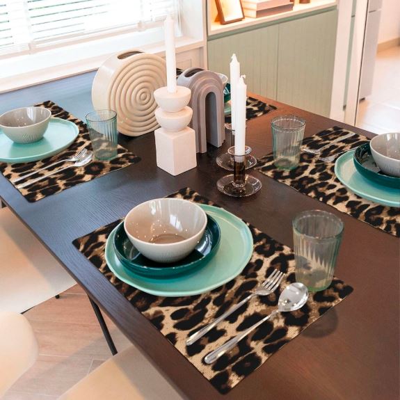 leopard print placemats