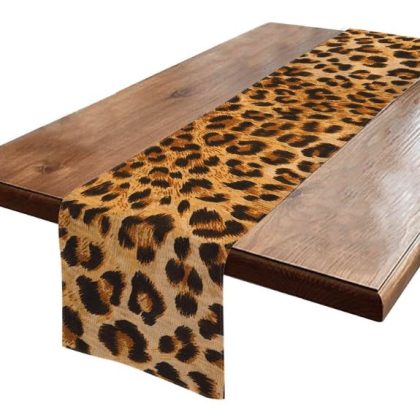 leopard print table runner