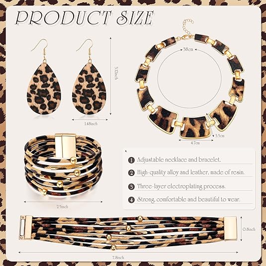 leopard jewelry set