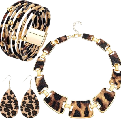 leopard jewelry set
