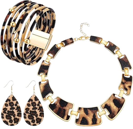 leopard jewelry set
