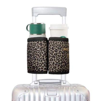 leopard print luggage travel cup holder
