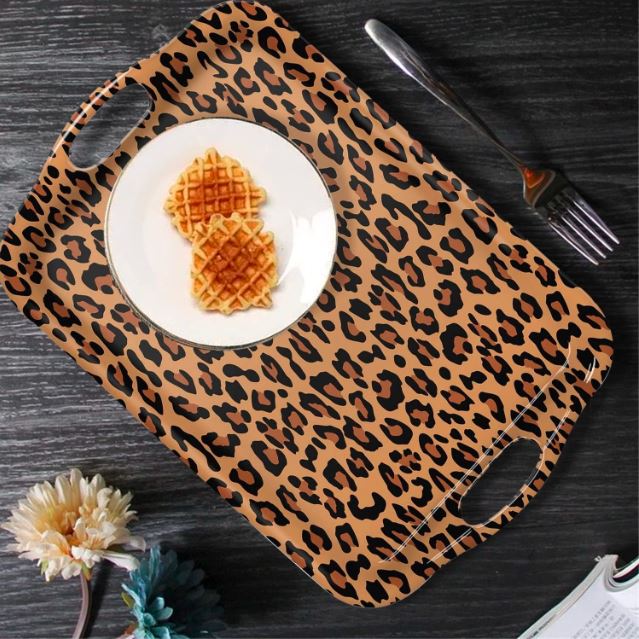 leopard print serving tray
