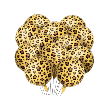 gold leopard foil balloons 18ct